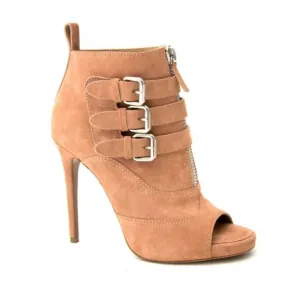 Tabitha Simmons Eva Suede Peep-Toe Ankle Boots – Tan, EU 38