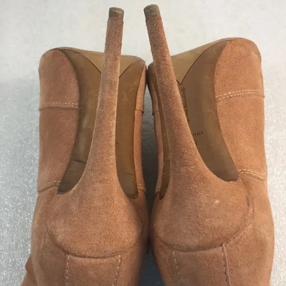 Tabitha Simmons Eva Suede Peep-Toe Ankle Boots – Tan, EU 38