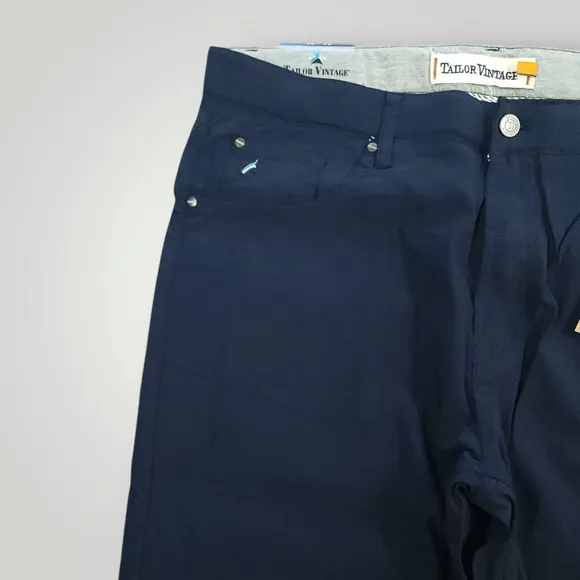Tailor Vintage Pants 36x30 Mens Canaan Slim Fit Performance Casual Stretch Navy