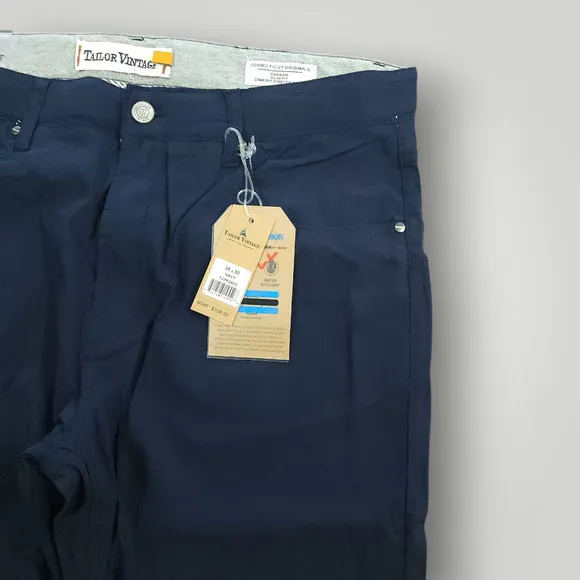 Tailor Vintage Pants 36x30 Mens Canaan Slim Fit Performance Casual Stretch Navy