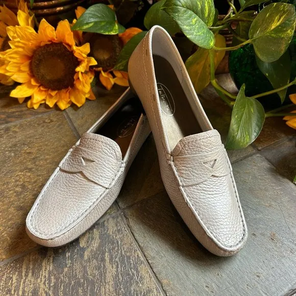 Talbots Brazilian Leather Penny Loafer in Silver- NEW