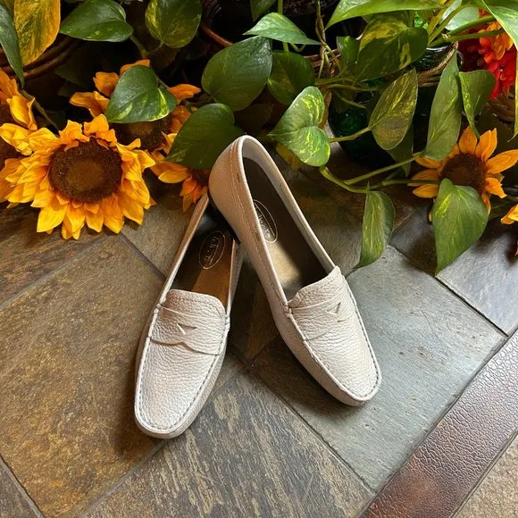 Talbots Brazilian Leather Penny Loafer in Silver- NEW
