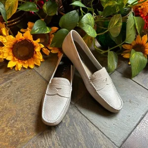 Talbots Brazilian Leather Penny Loafer in Silver- NEW