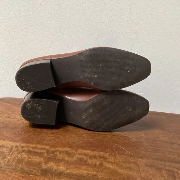 Talbots Brown Leather Chelsea Ankle Boots