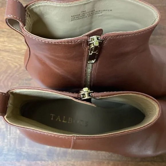 Talbots Brown Leather Chelsea Ankle Boots