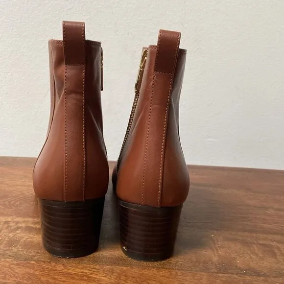 Talbots Brown Leather Chelsea Ankle Boots