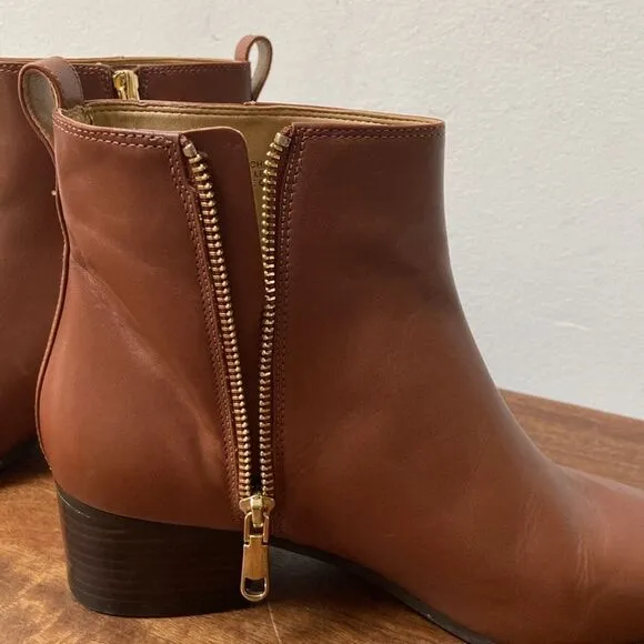 Talbots Brown Leather Chelsea Ankle Boots