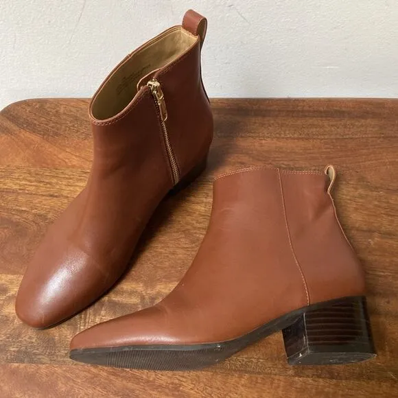 Talbots Brown Leather Chelsea Ankle Boots