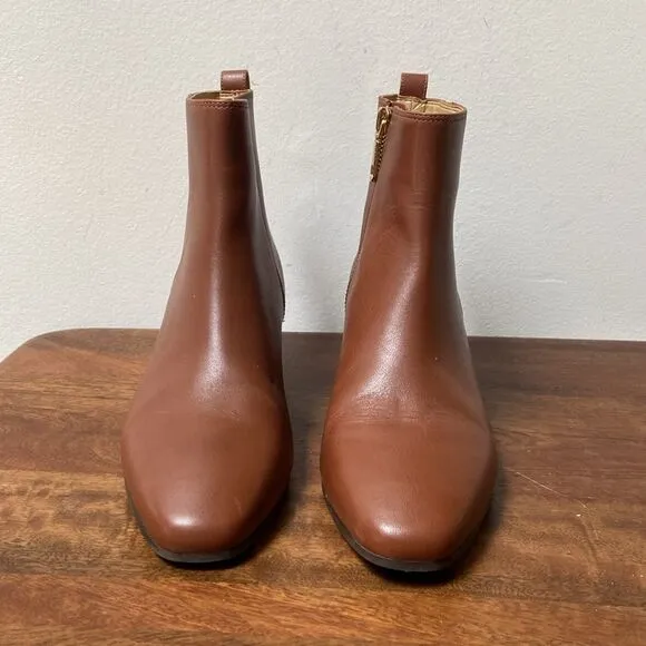 Talbots Brown Leather Chelsea Ankle Boots