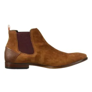 Tallia Tobacco Brown Men's Verano Chelsea Boot, Size 13, suede, Paisley side