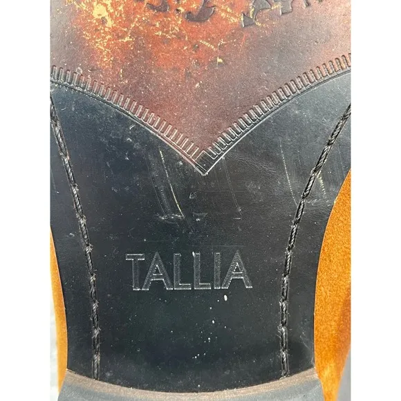 Tallia Tobacco Brown Men's Verano Chelsea Boot, Size 13, suede, Paisley side