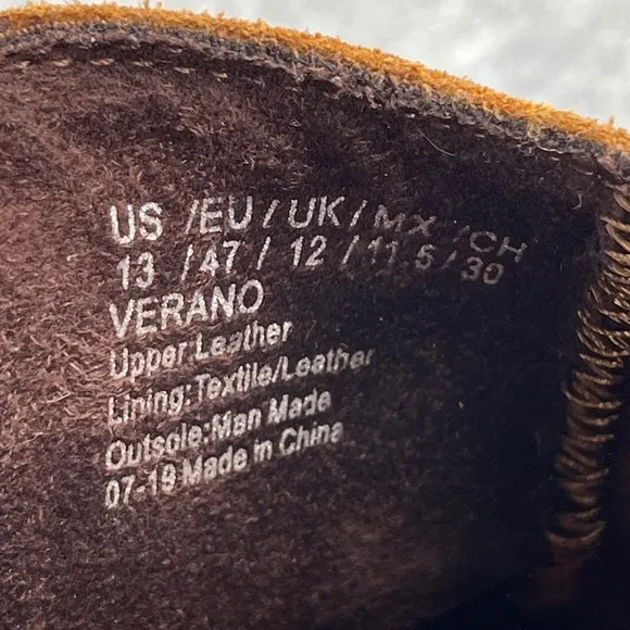 Tallia Tobacco Brown Men's Verano Chelsea Boot, Size 13, suede, Paisley side