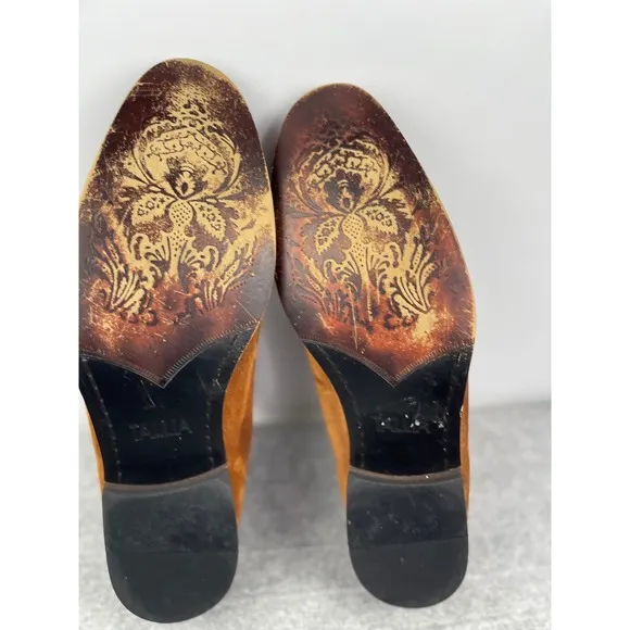 Tallia Tobacco Brown Men's Verano Chelsea Boot, Size 13, suede, Paisley side