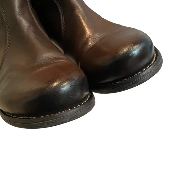 TARA M Laree Brown Leather Slouchy Boots, Sz 41