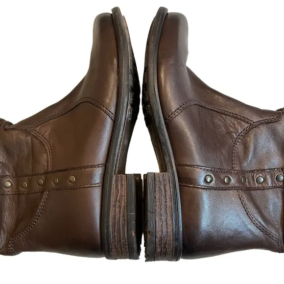 TARA M Laree Brown Leather Slouchy Boots, Sz 41
