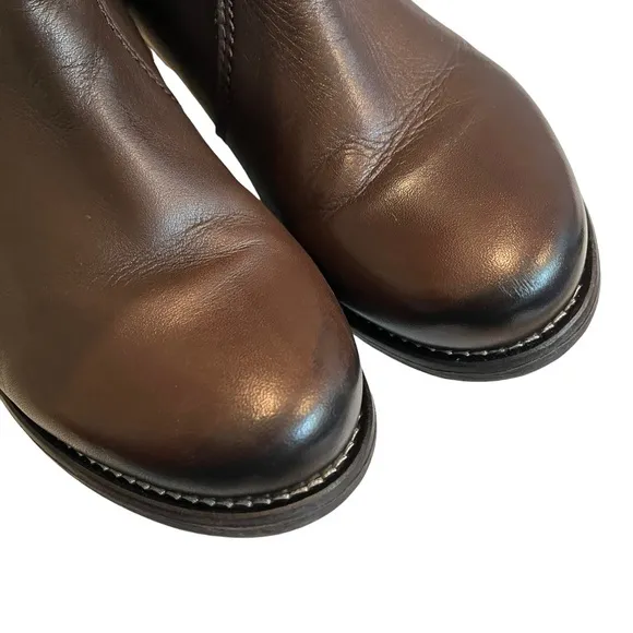 TARA M Laree Brown Leather Slouchy Boots, Sz 41