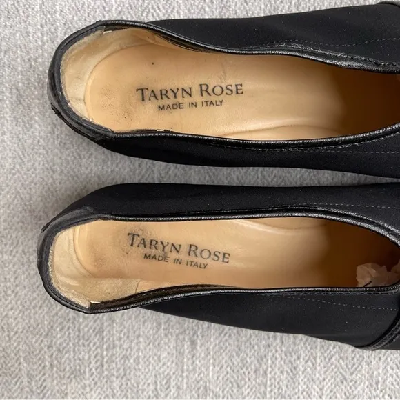 Taryn Rose Kelsey Demi Wedge Fabric &amp; Leather Ballet Loafer Moccasin Flats 8.5M