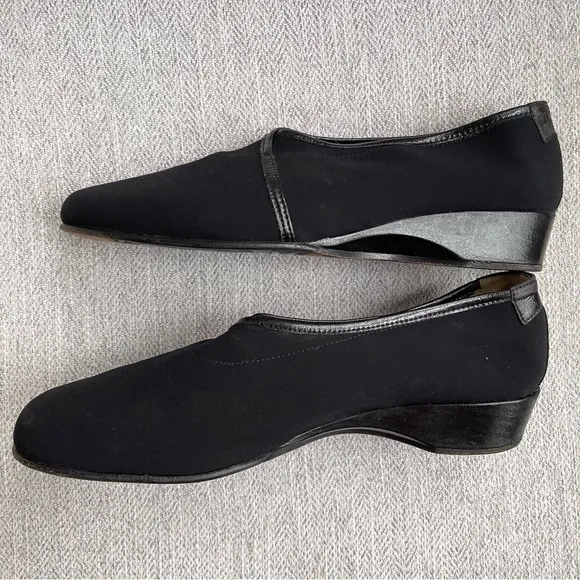 Taryn Rose Kelsey Demi Wedge Fabric &amp; Leather Ballet Loafer Moccasin Flats 8.5M