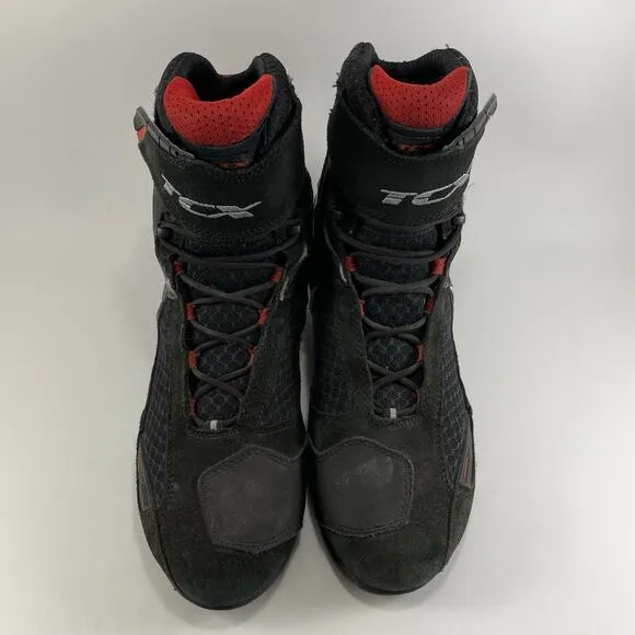 TCX Vibe AIR Technological Bumper Moto Biker Sneakers Mens Size 8.5 Black Suede