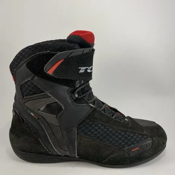 TCX Vibe AIR Technological Bumper Moto Biker Sneakers Mens Size 8.5 Black Suede