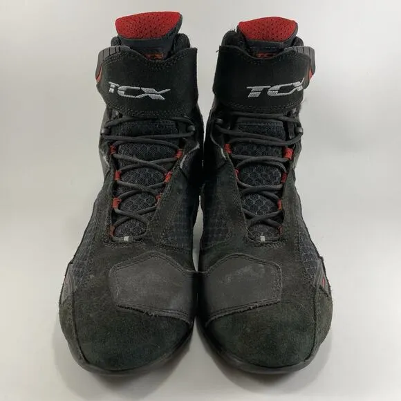 TCX Vibe AIR Technological Bumper Moto Biker Sneakers Mens Size 8.5 Black Suede