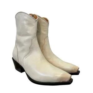 Tecovas The Dakota Women's Cowgirl Boots Size 8.5 Whitewash Bovine Western NWOB