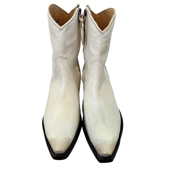 Tecovas The Dakota Women's Cowgirl Boots Size 8.5 Whitewash Bovine Western NWOB
