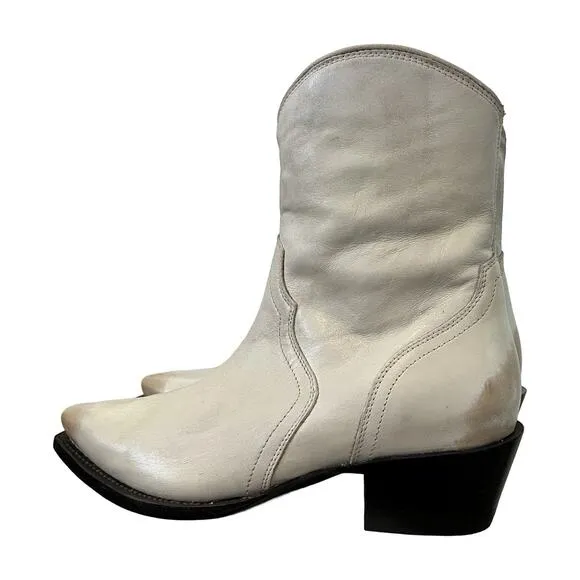 Tecovas The Dakota Women's Cowgirl Boots Size 8.5 Whitewash Bovine Western NWOB
