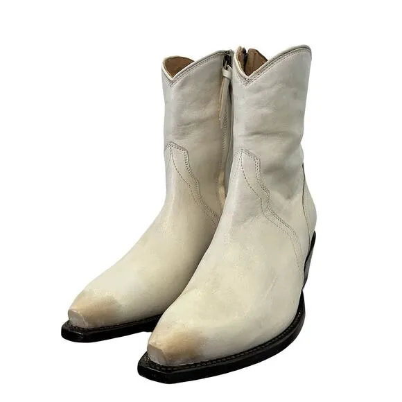 Tecovas The Dakota Women's Cowgirl Boots Size 8.5 Whitewash Bovine Western NWOB