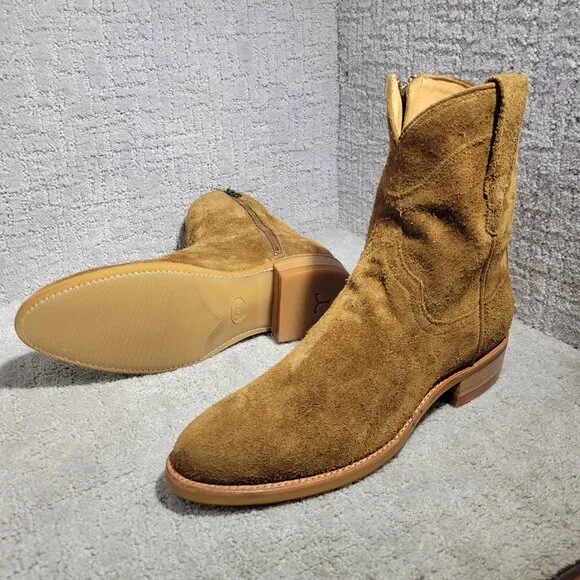 Tecovas The Dean Men’s Size 10.5 D US Granite Suede Side Zip Western Boots