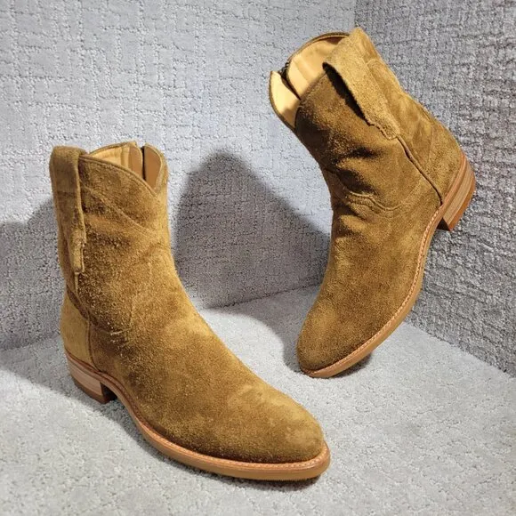 Tecovas The Dean Men’s Size 10.5 D US Granite Suede Side Zip Western Boots