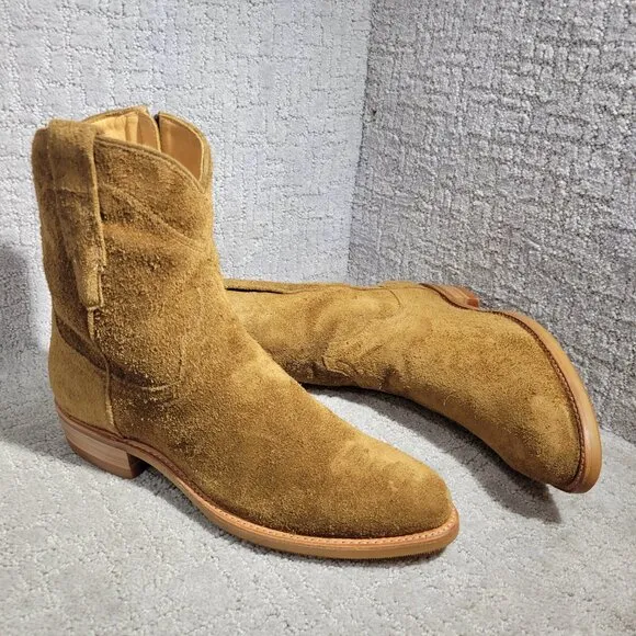 Tecovas The Dean Men’s Size 10.5 D US Granite Suede Side Zip Western Boots