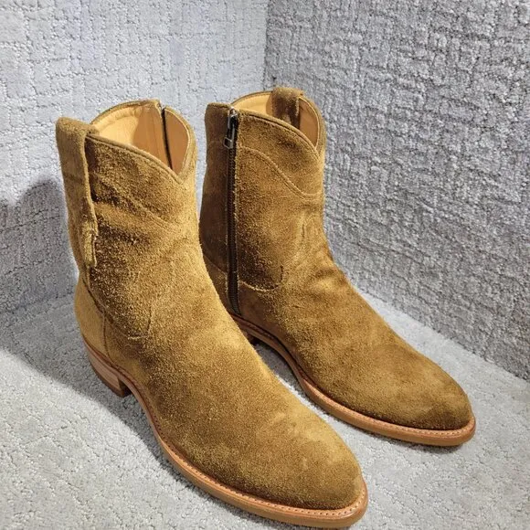 Tecovas The Dean Men’s Size 10.5 D US Granite Suede Side Zip Western Boots