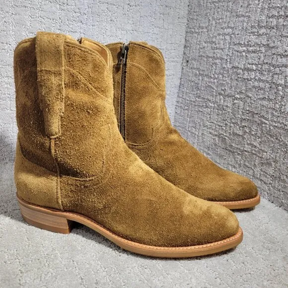 Tecovas The Dean Men’s Size 10.5 D US Granite Suede Side Zip Western Boots