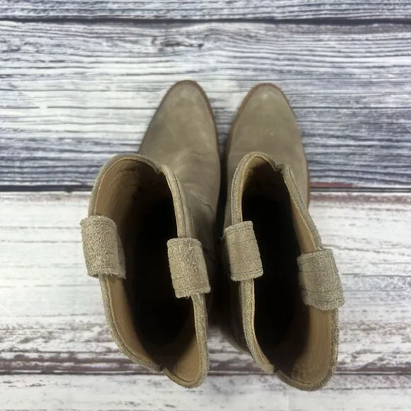 Tecovas The Lucy Stone Gray Suede Western Cowgirl Boots, Women’s Size 6.5
