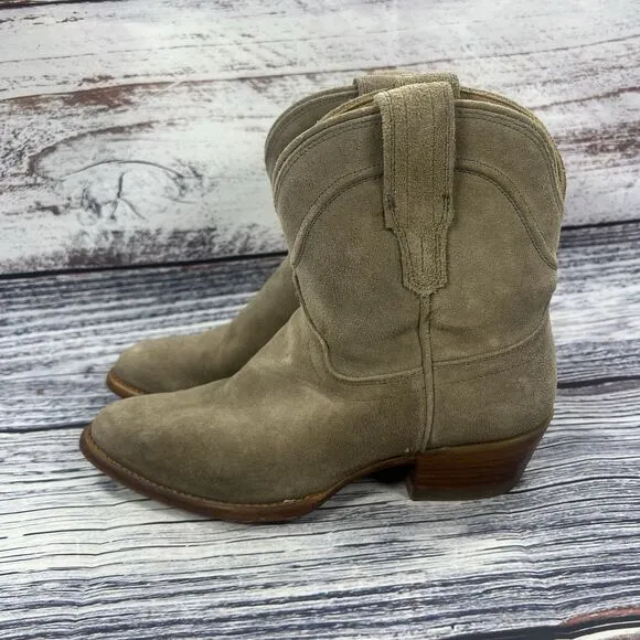 Tecovas The Lucy Stone Gray Suede Western Cowgirl Boots, Women’s Size 6.5
