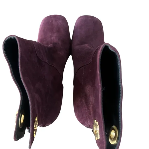 Ted Baker Deep Purple Haraya Soft Suede Leather Ankle Boots– EU 39/US 9