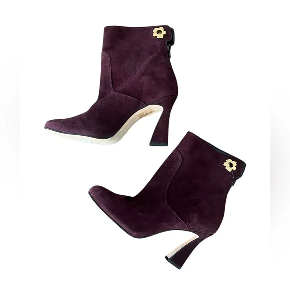 Ted Baker Deep Purple Haraya Soft Suede Leather Ankle Boots– EU 39/US 9