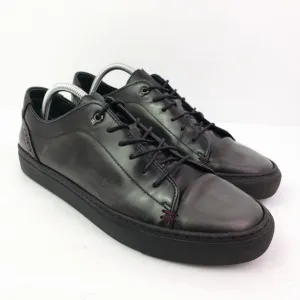 Ted Baker London Prinnc Lthr AM Mens Size 9 Dark Blue Black Leather Casual Shoes