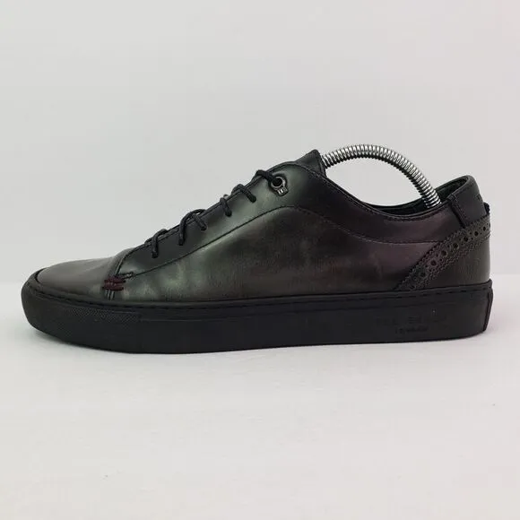 Ted Baker London Prinnc Lthr AM Mens Size 9 Dark Blue Black Leather Casual Shoes