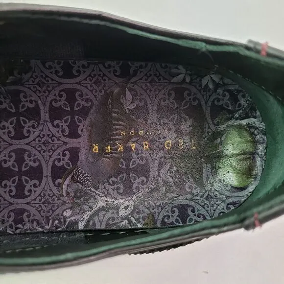 Ted Baker London Prinnc Lthr AM Mens Size 9 Dark Blue Black Leather Casual Shoes
