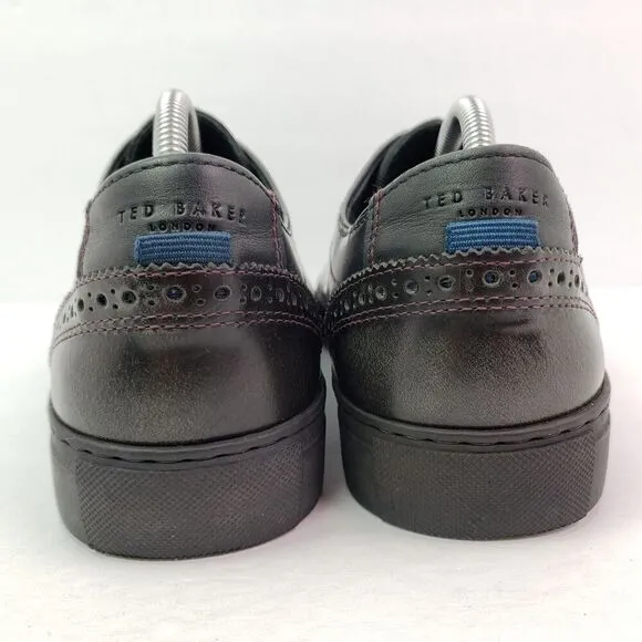 Ted Baker London Prinnc Lthr AM Mens Size 9 Dark Blue Black Leather Casual Shoes