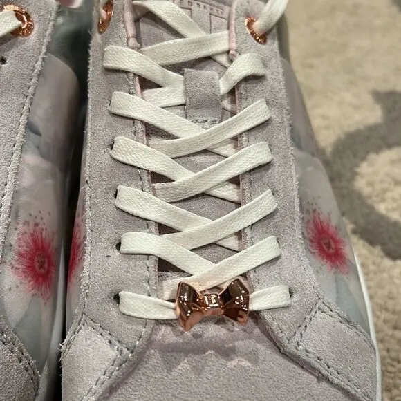 Ted Baker Fushar sneakers size 10 like new condition floral print and suede