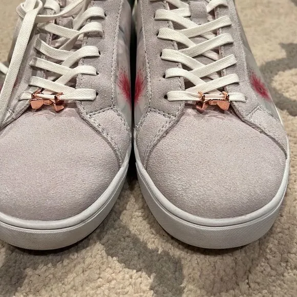 Ted Baker Fushar sneakers size 10 like new condition floral print and suede