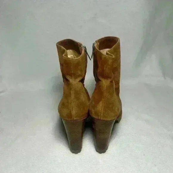 The KOOPLES 40 Sz 9.5 Suede Tan Boots Heeled Platform Made In Portugal