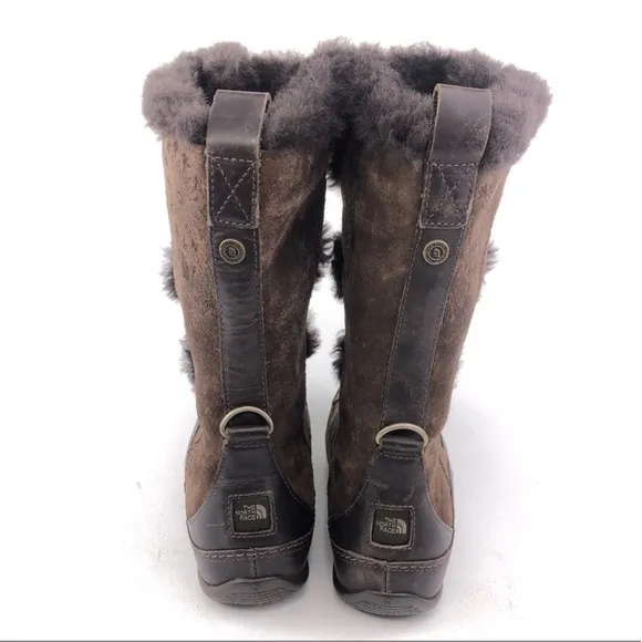 THE NORTH FACE ABBY III BROWN SUEDE INSULATED BOOTS SIZE 7