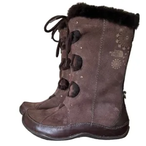 THE NORTH FACE ABBY III BROWN SUEDE INSULATED BOOTS SIZE 7
