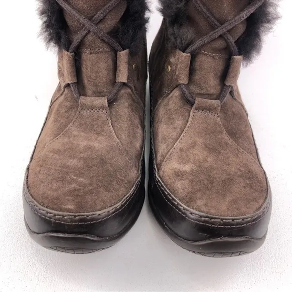 THE NORTH FACE ABBY III BROWN SUEDE INSULATED BOOTS SIZE 7