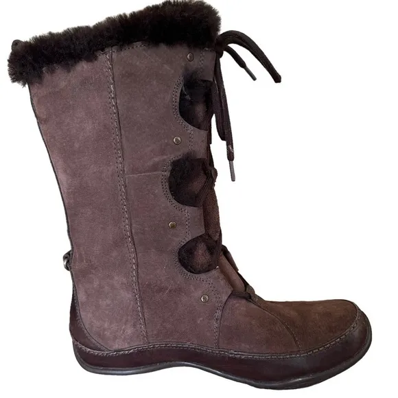 THE NORTH FACE ABBY III BROWN SUEDE INSULATED BOOTS SIZE 7