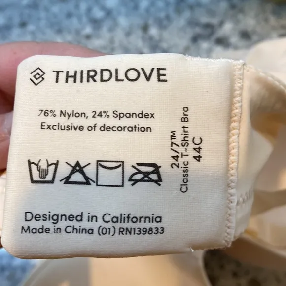 ThirdLove 24/7 Classic T-shirt Bra light peach color New size 44C